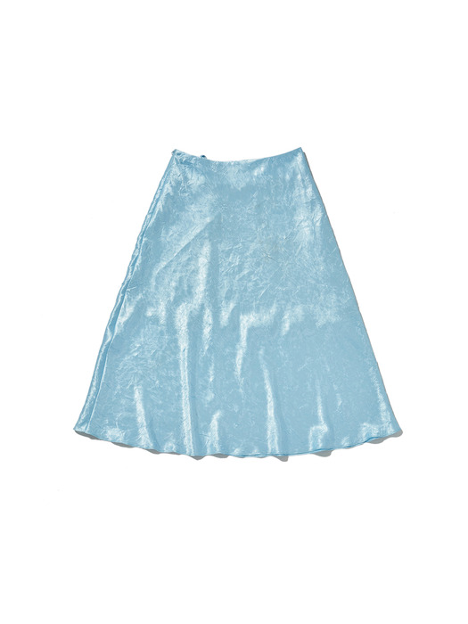 lotsyou_Linkled Satin skirt Blue