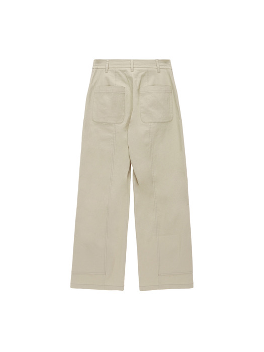 DOUBLE ZIPPER CHINO PANTS IN BEIGE