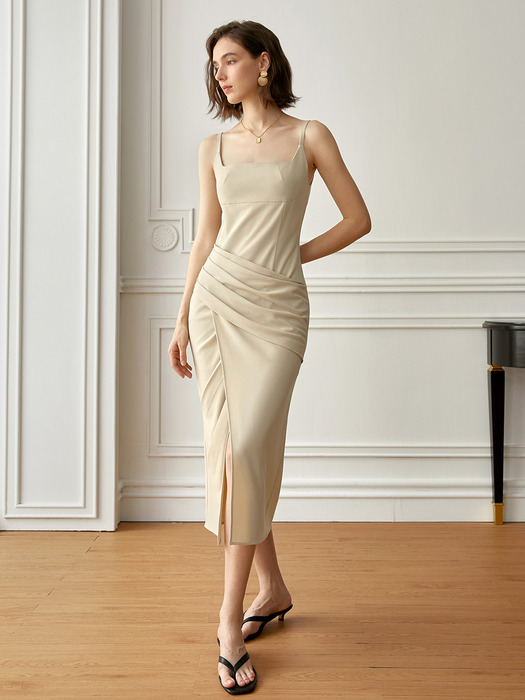 YY_Elegant waist twist dress