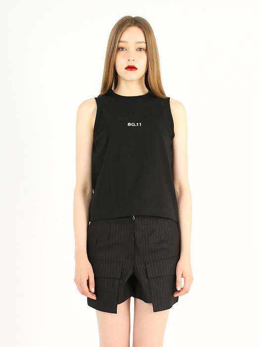 [23SS]8011 embroidered cotton sleeveless T-shirt