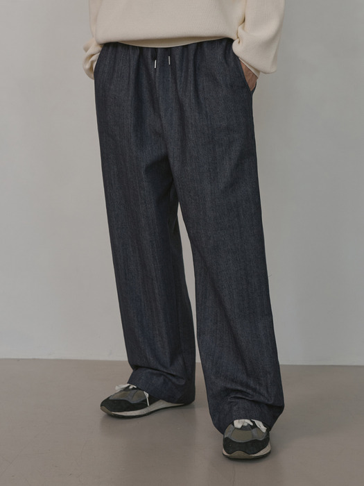 Non-fade straight denim pants(2col)