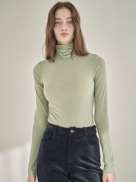 Basic Slim Turtleneck Top_7color