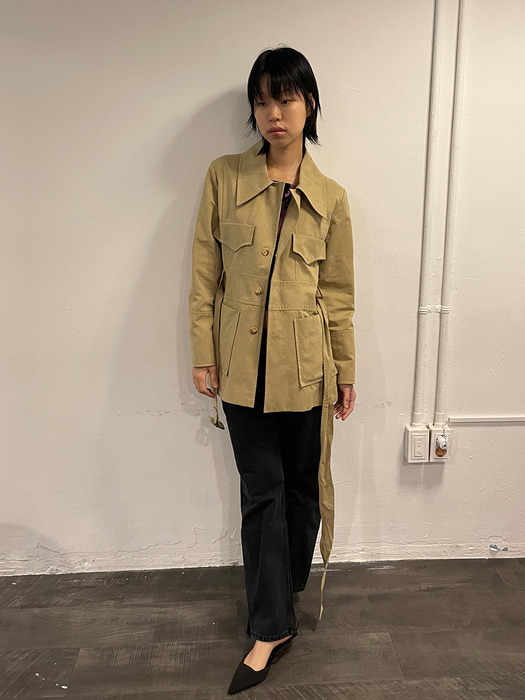 Trench coat - mid length sand