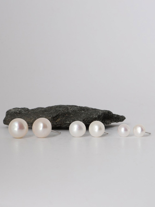 Natural Water Pearl Silver Earrings 6mm,8mm,10mm