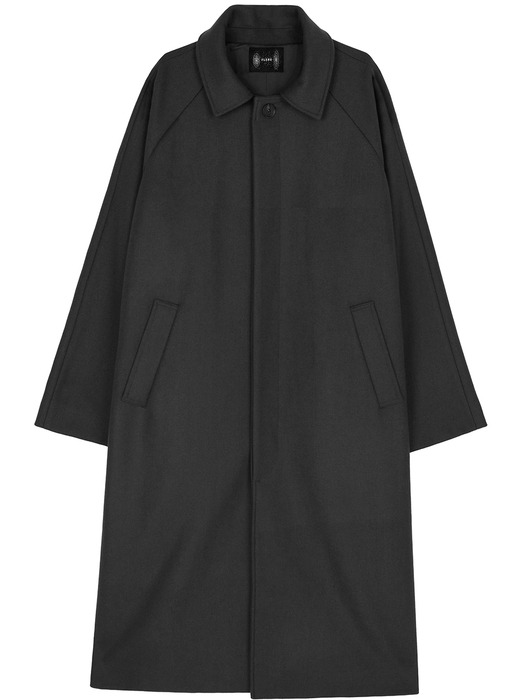 Hoodie Balmacaan Long Coat (FL-042_Black)