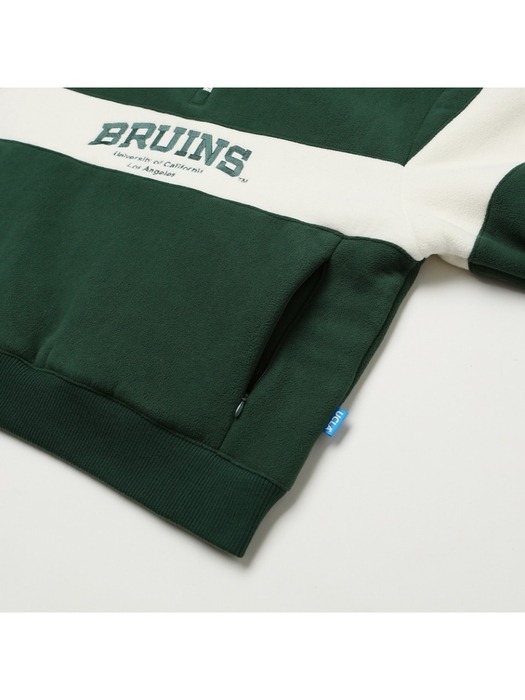 남여공용 폴라폴리스 보아 반집업 블록 스웨트 셔츠[DK-GREEN](UZBLTB2_68)