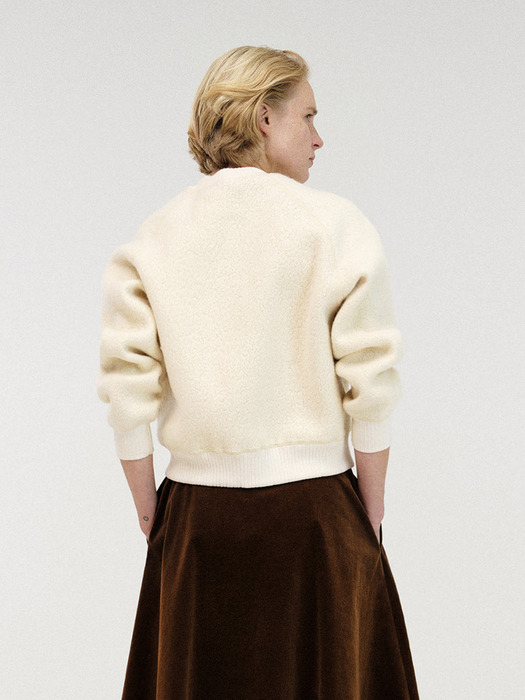 Alpaca wool raglan jumper (Ivory)