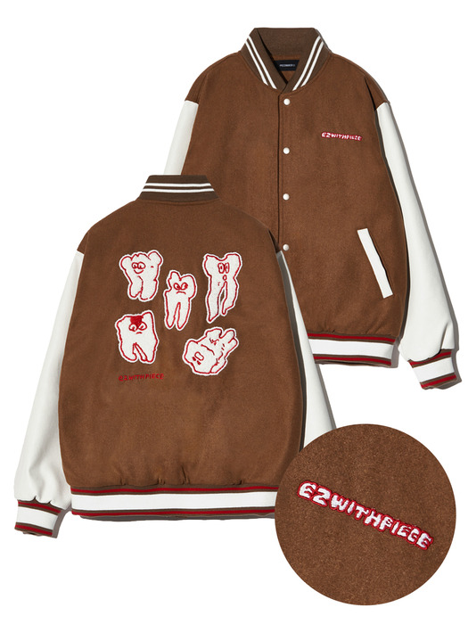 TEETH VARSITY WOOL JACKET (BEIGE)