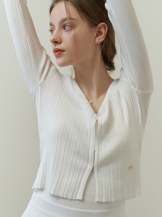 Drawing v cardigan (ivory)