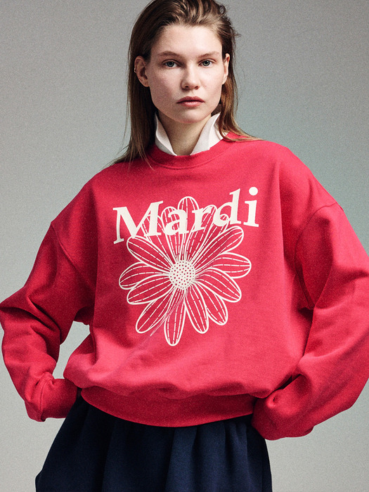 SWEATSHIRT FLOWERMARDI_RED IVORY