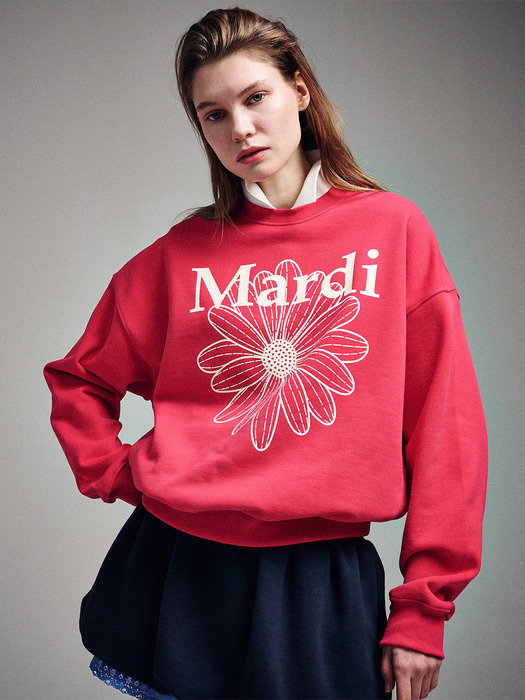 SWEATSHIRT FLOWERMARDI_RED IVORY