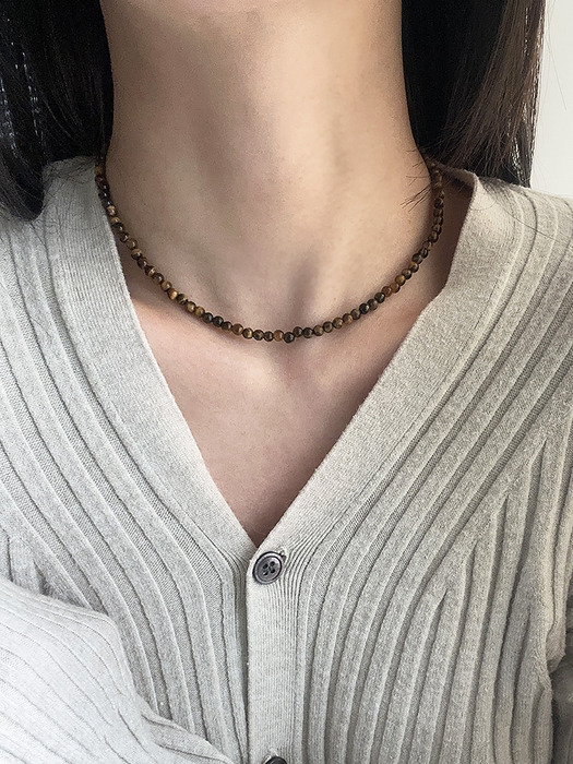 [925silver] Tigers eye necklace