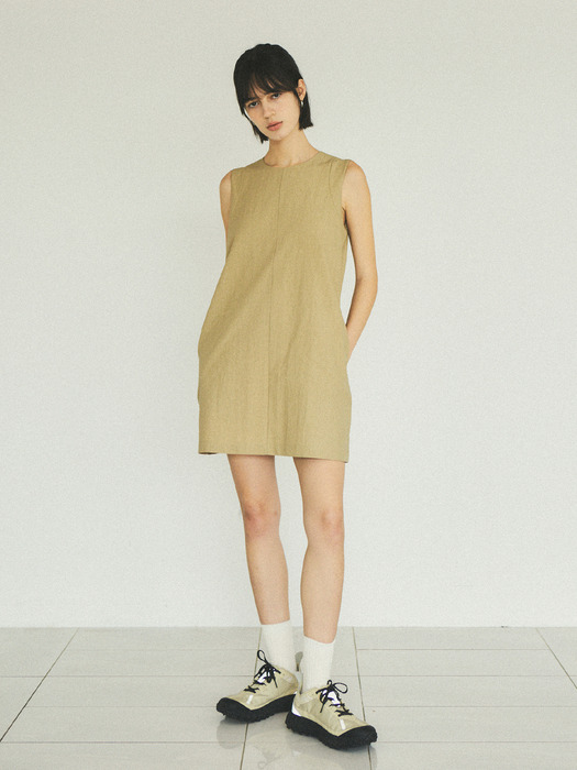 Citta Nylon Classic Mini Dress_CTOP701(Beige)
