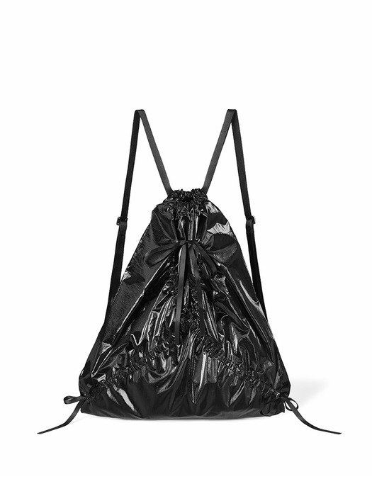 RIBBON STRING BAG - BLACK