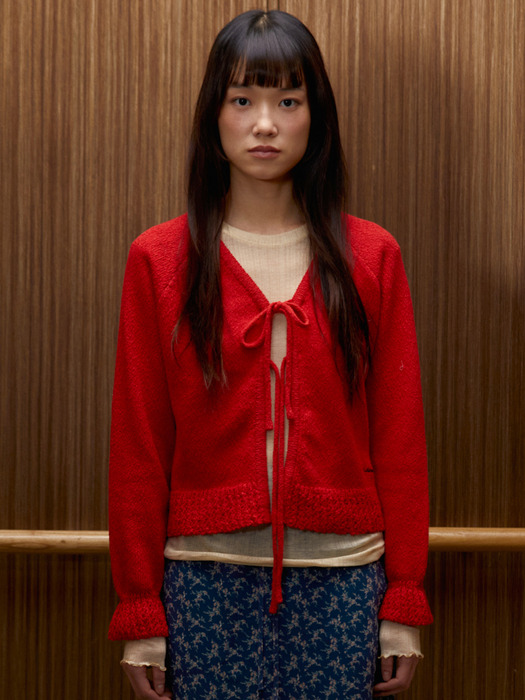 Bow Cardigan (Red)