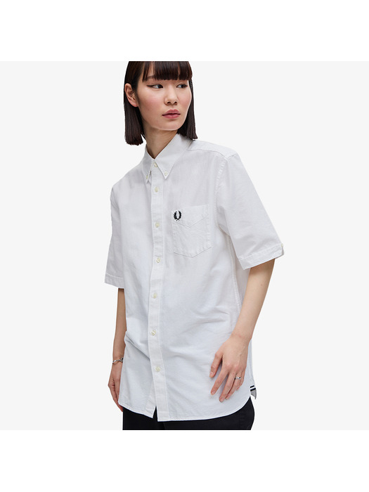 [본사정품] 프레드페리 [Baseline] 숏 슬리브 옥스포드 셔츠(100)(AFPM2415503-100)