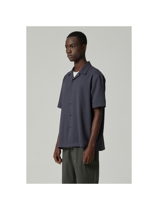 regular mesh fabric half shirt_CWSAM24303GYD