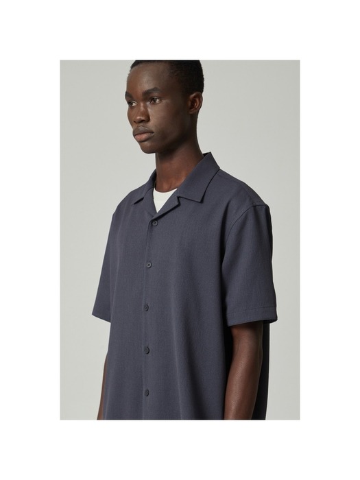 regular mesh fabric half shirt_CWSAM24303GYD