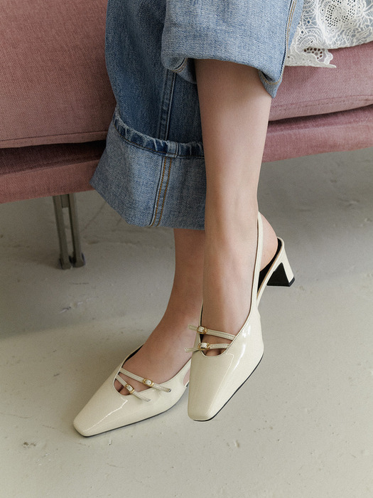 Diagonal Buckle Strap Slingback_3 Colors