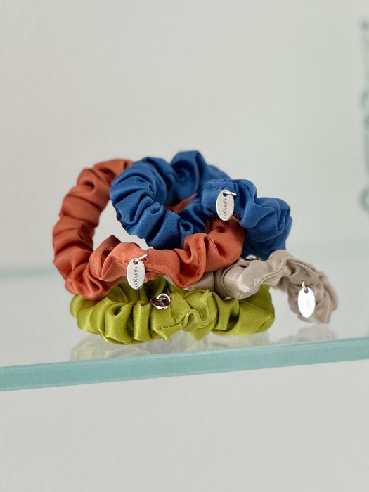 [1+1] real silk scrunchie - 4color