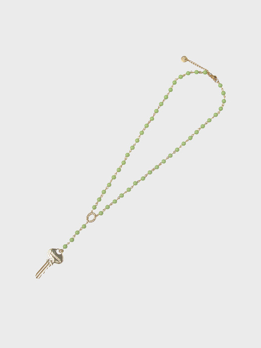KEY & BEADS NECKLACE (LIME)