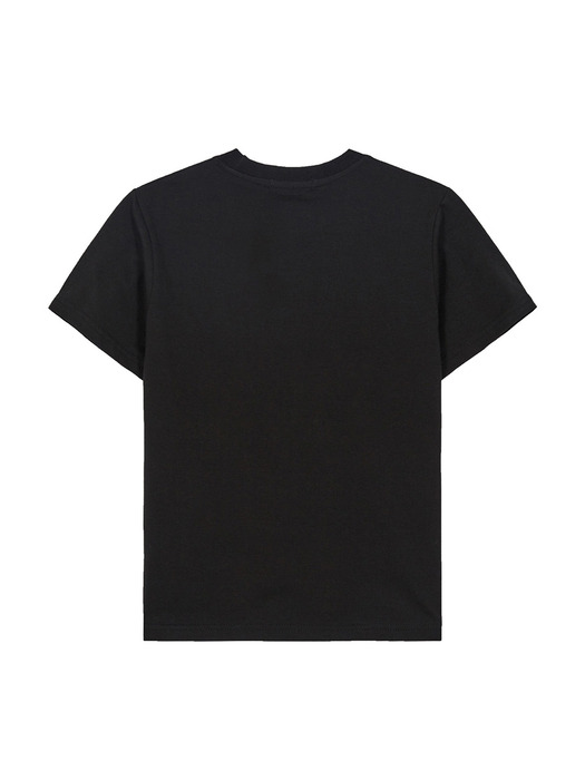 리본 체리 루즈 크롭 티셔츠 블랙