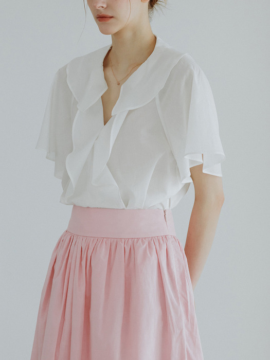 셔링 블라우스 화이트 SHIRRING BLOUSE WHITE