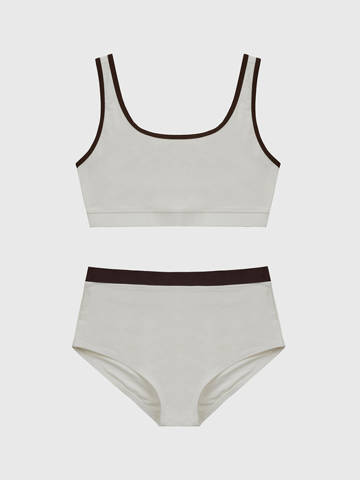 Modern Color Combination Swim Briefs_IVORY