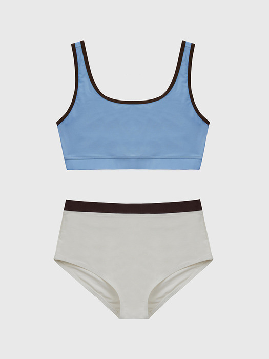 Modern Color Combination Swim Briefs_IVORY