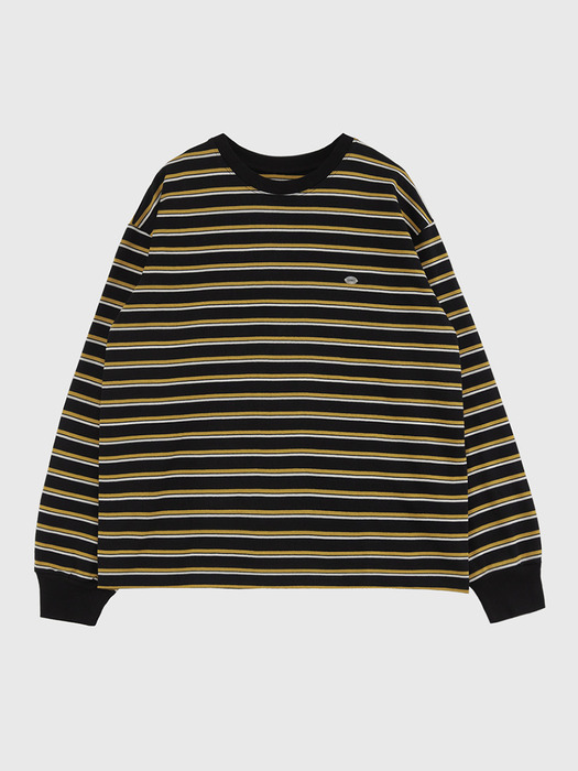 Multi Striped Loose-fit Long Sleeved Round T-Shirt