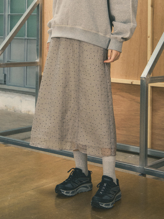 Dot See-through Layered Skirts_CTS609(3Color)