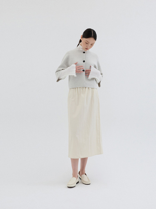 CROP KNIT JACKET_PALE BEIGE