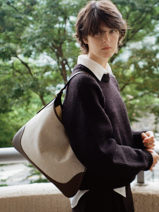 [단독]Renee Canvas Hobo Bag_Choco