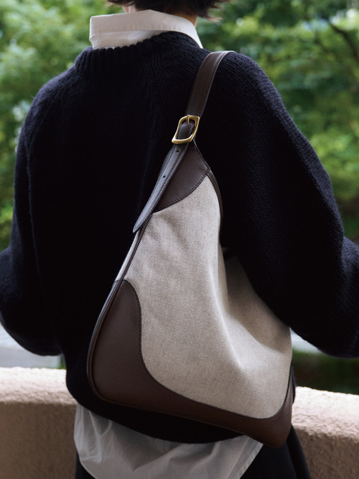 [단독]Renee Canvas Hobo Bag_Choco