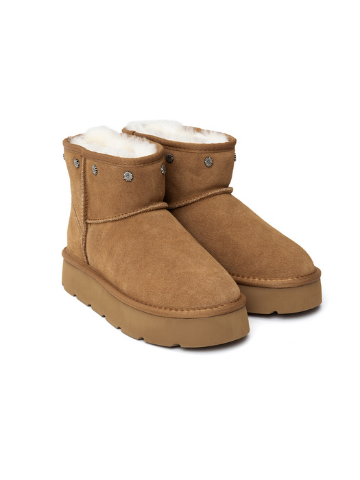 FLOWER RIVET UGG BOOTS_CHESTNUT