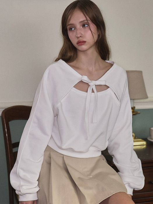 Two-way Bolero Sweatshirt [White]