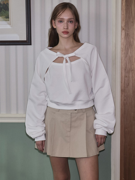 Two-way Bolero Sweatshirt [White]