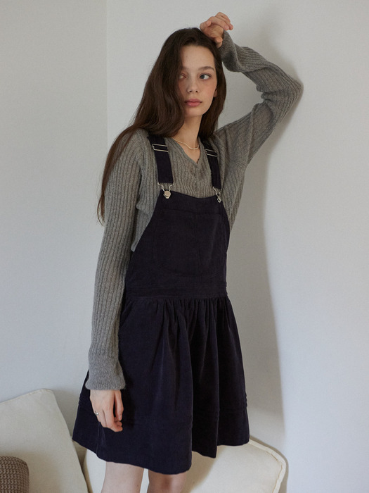 Corduroy overall ops (navy)