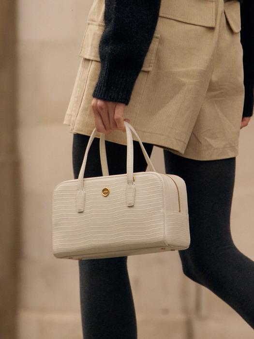 Sac Jour Lizard Ivory