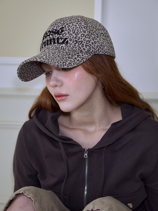 Rose Leopard Ball Cap [Brown]