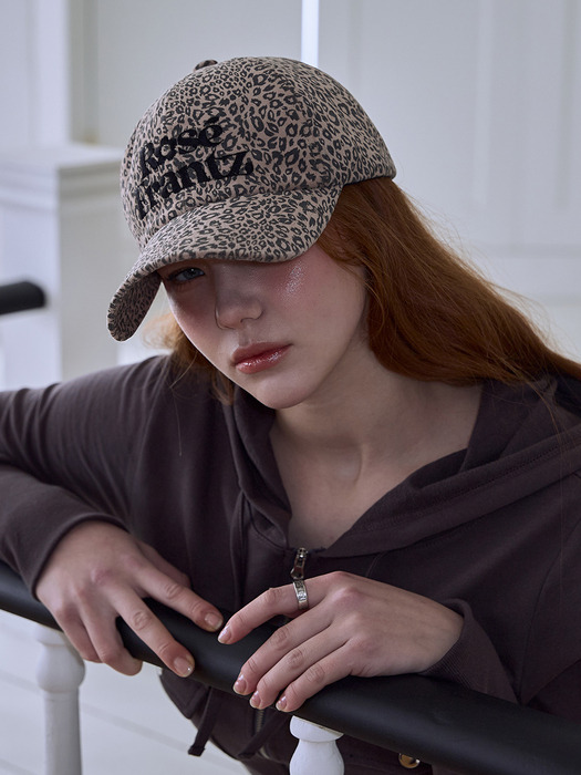 Rose Leopard Ball Cap [Brown]