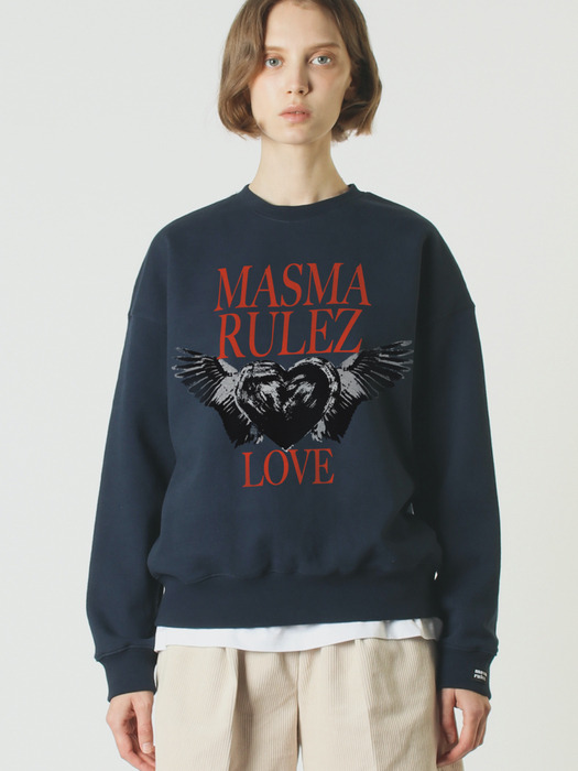 Heart of wings sweatshirt _ Navy