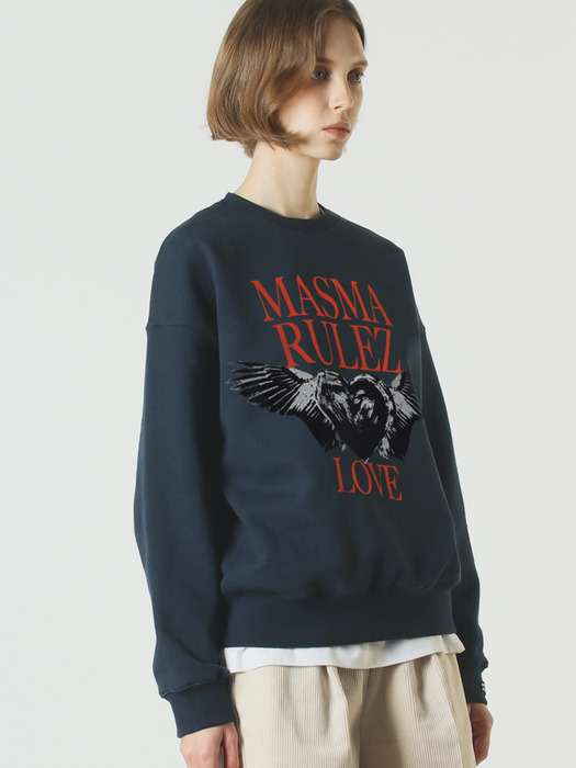 Heart of wings sweatshirt _ Navy