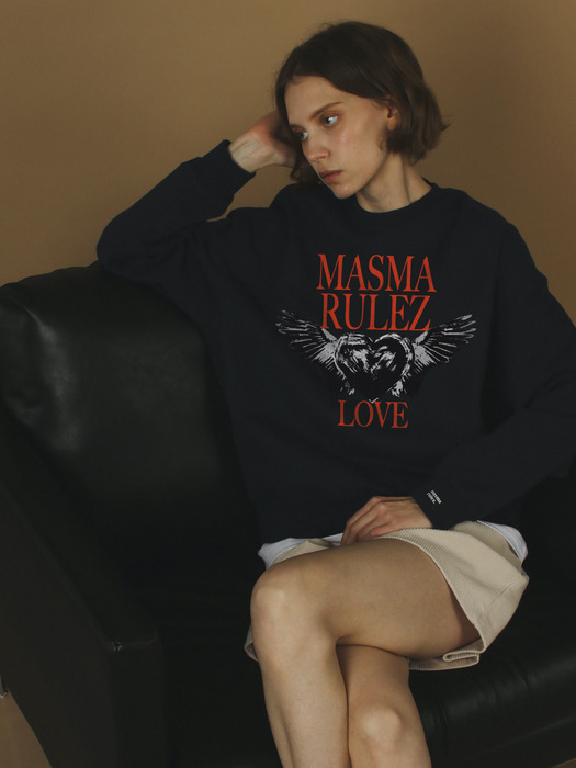 Heart of wings sweatshirt _ Navy