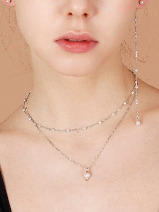 SV 2LINE SWAN PEARL NECKLACE