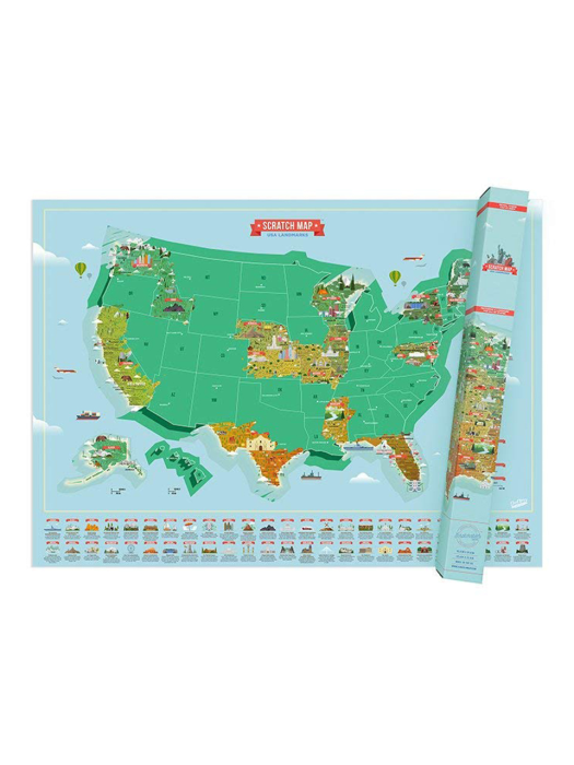 영국 정품 스크래치 맵 세계지도 미국 랜드마크