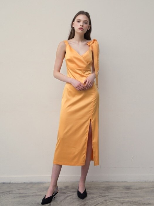 Fitted Slip Dress (Yellow)