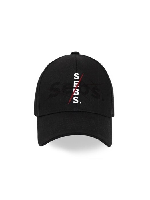 Red COTTON_BLACK SMALL LOGO BALL CAP