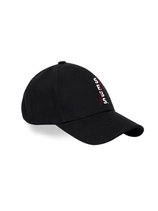 Red COTTON_BLACK SMALL LOGO BALL CAP