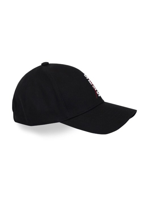 Red COTTON_BLACK SMALL LOGO BALL CAP